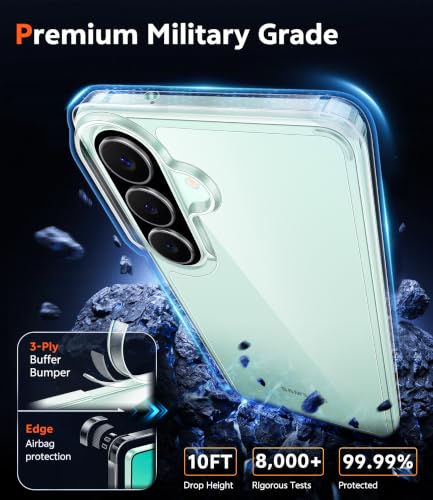 Image of FNTCASE for Samsung Galaxy A27-5G Case: [Screen Protector] Clear Phone Cases Anti Yellowing Slim Rugged Shockproof Protective Transparent Cover (B-Clear)
