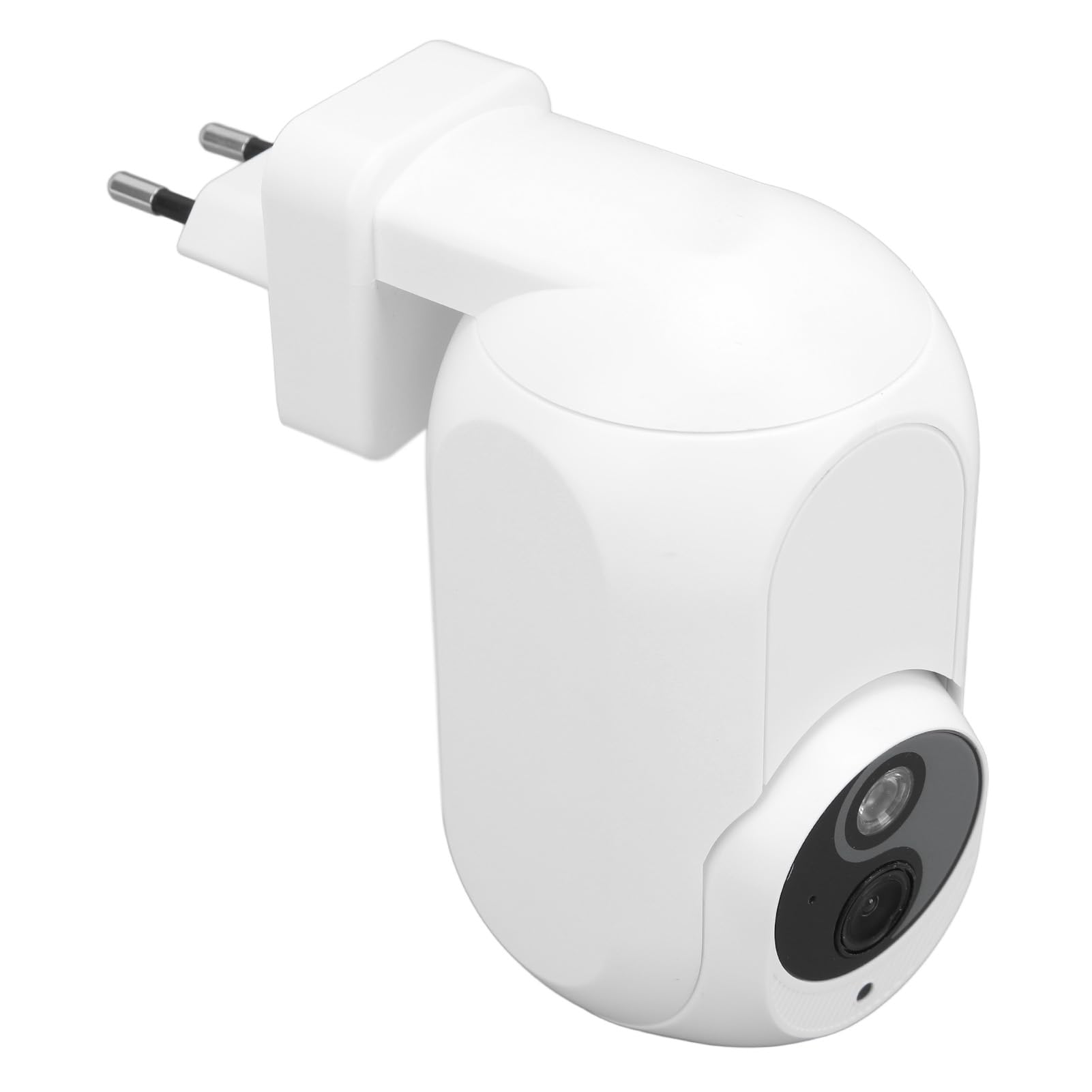 Cámara de Vigilancia, Cámara Enchufable Fuente de Luz Dual Panorámica de 360 ​​Grados 2MP para Escritorio (Enchufe de la UE)