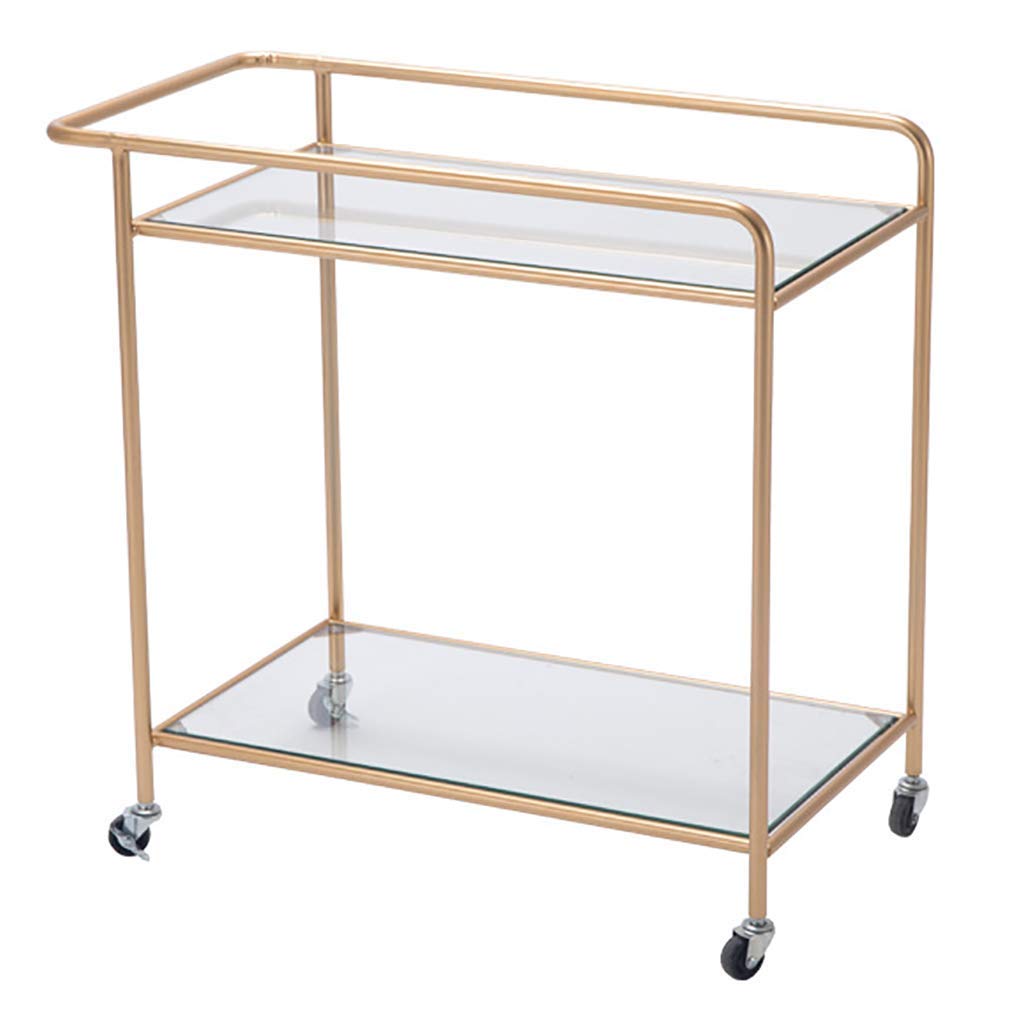 Carrelli, Carrello Multifunzione, Veicoli Portatili per il Riciclaio, Carrello da Portata Carrello da Cucina con Isola in Ferro da Cucina con Vetro Temperato, Carrello da Portata per Organizzazi