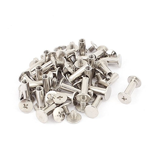 uxcell Screw Post Female 5x15mm Belt Buckle Binding Bolts Leather Fastener 30 Sets