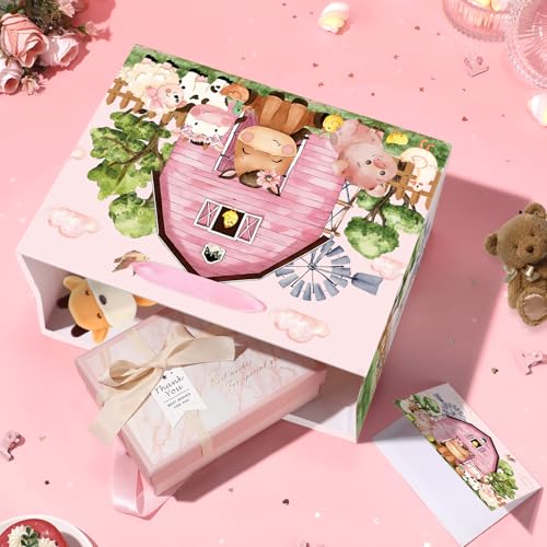 Farm-Animals-Theme-Birthday-Gift-Bag-for-Girls-Baby-Shower-Pink-Farmhouse-Barnyard-Gift-Bag-Wrapping-Paper-Card-Large-Cows-Pigs-Gifts-Bag-for-Baby-Shower-Farm-Birthday-Party-Favors-Supplies Farm Animals Theme Birthday Gift Bag for Girls Baby Shower Pink Farmhouse Barnyard Gift Bag Wrapping Paper Card Large Cows Pigs Gifts Bag for Baby Shower Farm Birthday Party Favors Supplies