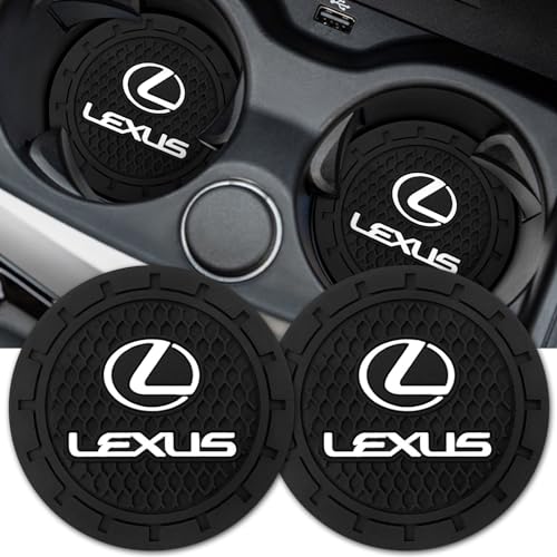 Car Cup Holder Coaster for Lexus ES350 GS350 GS300h GS450h is300 ls460 rx350 Series Recessed Silicone Cupholder Coaster Interior Accessories 2.75in 2Pieces Black