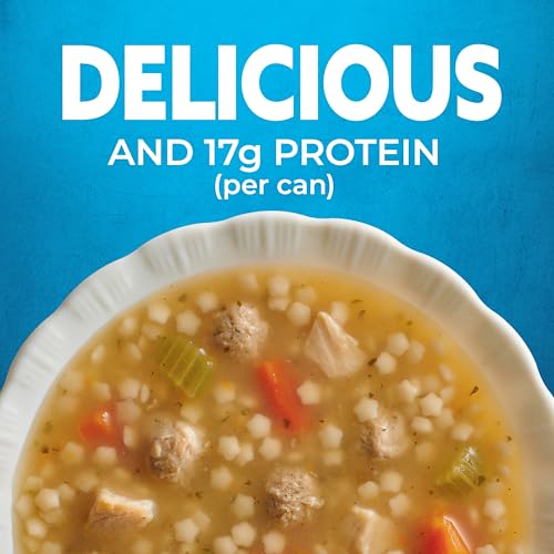 Image of Progresso Traditional Chickarina Canned Soup, 19 oz | White Meat Chicken, Pearl Pasta, Tiny Pork & Turkey Meatballs, 120 Calories per Serving, No Artificial Flavors or Colors