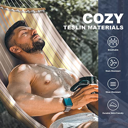 Patio Watcher 11 Ft Quick Dry Hammock Folding Curved Bamboo Spreader Bar Portable Hammock For Camping Outdoor Patio Yard Beach, Water Resistance And Uv Resistance #TOP2