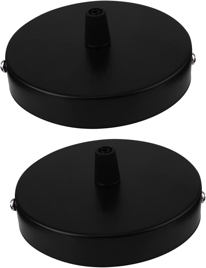 Hemobllo Hemobllo 4 Stuks Basis Plafondlamp Plaat Cover Plafondlamp Cover Kroonluchter Montageplaat Licht Covers Chandalier Zwarte Hangende Lichtarmatuur Lamp Paneel Zuig Plastic