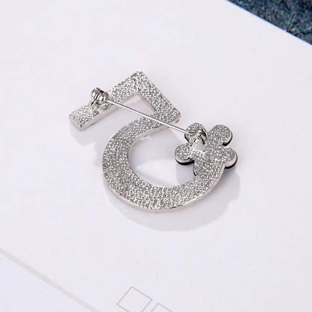 Damen Brosche Saxophon Mit Kristallen - Vintage Anstecknadel Strass Für Party & Hochzeit, Gold/Silber