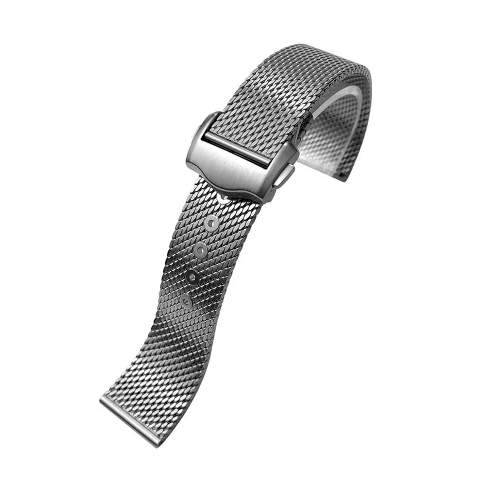Bracelet de chaîne en Acier Titane 20 mm adapté au Bracelet de Montre Fit for Omega 007 Seamaster Diver 300, Bracelet de Remplacement en Acier Inoxydable milanais