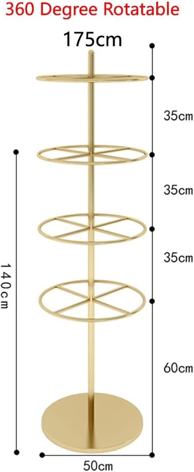 Rotatable Retail Display Merchandising Rack Store Fixture, Display Stand for Bra, Shorts, Socks, Underwear Round Rotating Spinner Shelf for Mall, Exhibition and Retail Store (Color : White, Size : 4