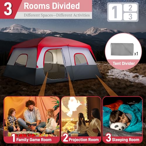 Carpa para camping 14 personas 430x430x210 cm miniatura 7