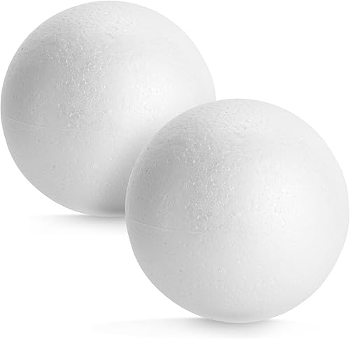Paquete de 2 bolas de espuma grandes para manualidades, esferas de poliestireno sólido de 6 pulgadas para decoraciones de fiestas, suministros