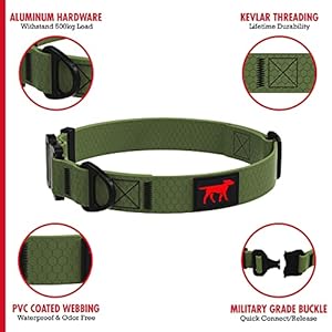 Tuff Pupper Waterproof Action Collar for Dogs | Heavy Duty Water Proof Dog Collar | Tear Proof & Odor Free | Rust-Proof Metal Hardware | Tactical Quick Release Buckle | for Adventurous, Active Dogs