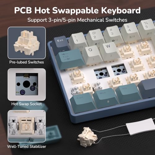 Image of RK ROYAL KLUDGE RK68 65% RGB Wireless Mechanical Keyboard for Gaming QWERTY