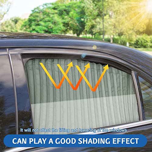 Image of ZATOOTO Car Side Window Sun Shade - 2 Pcs Grey Magnetic Privacy Sunshades - Curtain Keeps Cooler Screen for Baby Sleeping