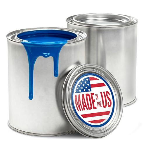 Stock Your Home 1 Quart Unlined Metal Paint Cans with Lids (2 Pack) Empty Quart Paint Cans for Storage Mixing Touch Ups and Crafts - Made in USA Metal Buckets with Friction Fit Lids