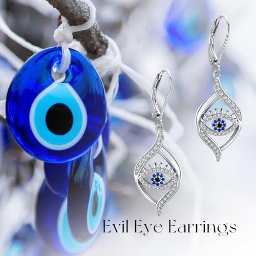 Boucles d'oreilles mauvais œil argent sterling 925 ONEFINITY - 6