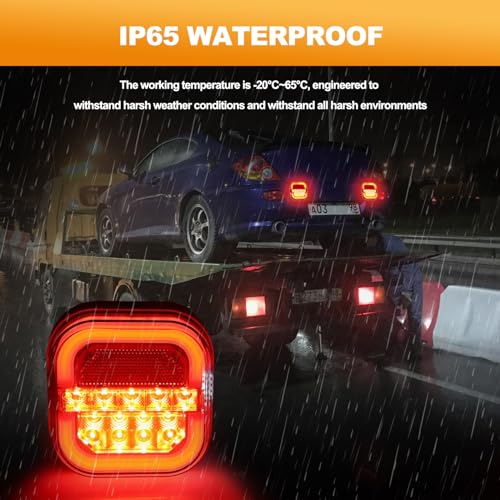 Hifybaty [2024 Upgrade] Wireless Trailer Lights for Towing - Rechargeable LED Tail Light Kit for Tow Truck, Magnetic Fixed Anti-lost Wire Rope, Waterproof for Boat Utility RV Camper Jet Ski Caravan - Thumbnail 4