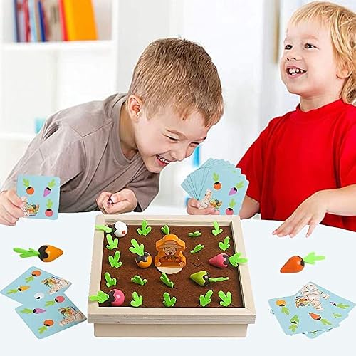 Carrot Harvest Planting Wooden Montessori Toys For Toddlers Shape Color Sorting Memory Eye Hand Coordination Educational Games #TOP5