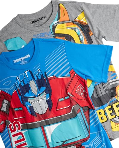 Transformers Boys T-Shirt - 2 Pack Optimus Prime Bumble Bee Autobot Graphic Tee - Short Sleeve Shirt for Toddler/Boys (3T-16)2