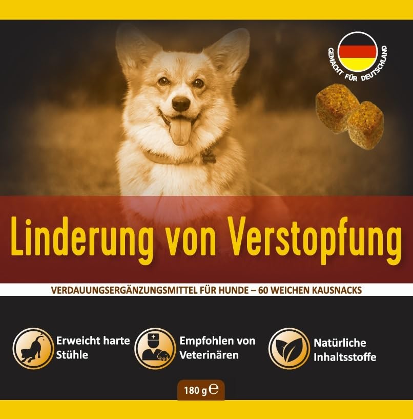 GastroBalance linderung verstopfung beim Hund – 60 weichen kausnacks abführmittel für Hunde 100% natürliche Wirkstoffe (Deutsch)