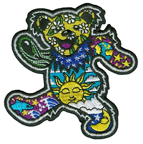 Grateful Dead - Dancing Bear By Dan Morris - Embroidered Iron on Patch (Original Version)