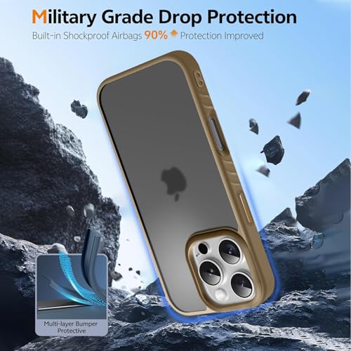 Image of KARWAN️ Shockproof Back Case Cover for iPhone 16 Pro Max | Camera Protection Bump |Shockproof Back Case Cover for iPhone 16 Pro Max - Brown