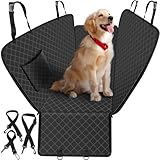 WoofKnows Dog Car Seat Cover for Back Seat with Storage Pocket Dog Hammock Protects Against Dirt Seat Covers for Cars Scratch Prevention Fits for SUVs and Trucks 54"x 58", Black