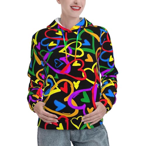 Sweat à capuche Gay Pride arc-en-ciel : confort d'automne femme