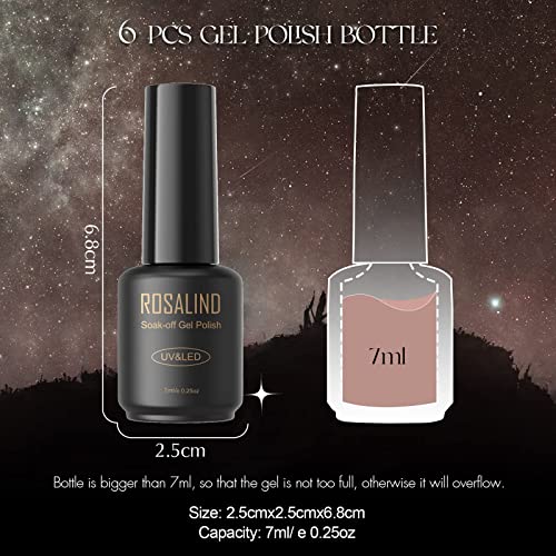 Rosalind 6Pcs Nude Gel Polish Set, Nude Pink Gel Nail Polish Fall Gel Nude Nail Polish Skin Tones Nude Brown Gel Polish Nude Series Fall Winter Gel Collection Nail Art Design For Women Diy At Home #TOP6