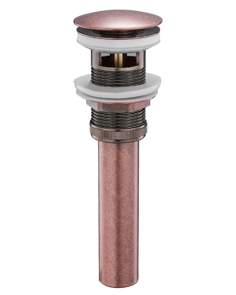 Homevacious 1 5/8" Bathroom Faucet Vessel Vanity Sink Pop Up Drain Assembly Stopper with Overflow Cupc Lead-Free With Overflow Copper HM-7P010