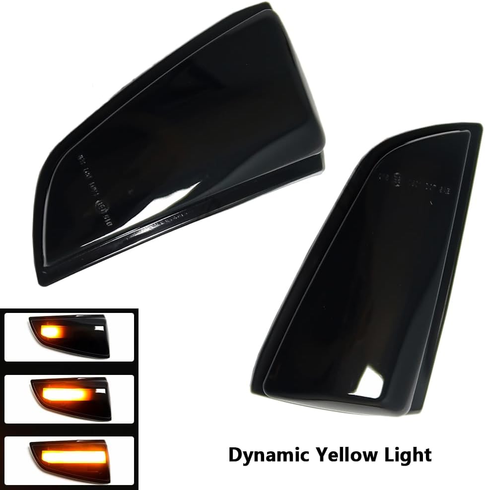 Sequential Smoked Lens LED Side Turn Signal Mirror Amber Lamp Light, Side Mirror Turn Signal Rearview Mirror Marker Light, Compatible with Volvo S40 V50 Prefacelift 2004-2008 C70
