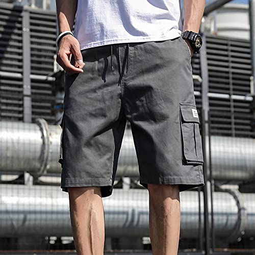 Cargo Shorts For Men Casual Summer Hiking Shorts Mens Pockets 7 Inch Work Shorts Fishing Plus Size Shorts Dark Gray #TOP3