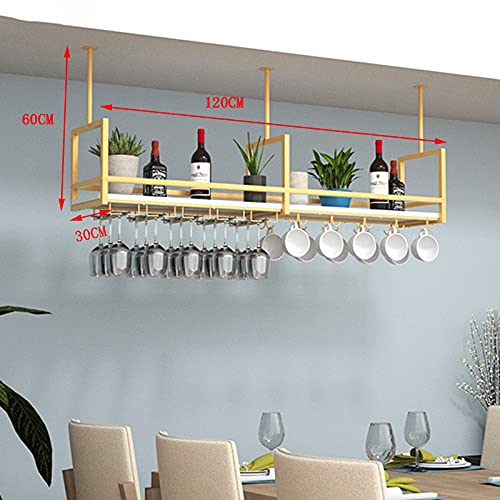 Image of Wine Rack Wine Rack, Rustic Style Wine Glass Bottle Rack Can Hanging Mount, Rustic Glass Cup Wine Racks for Kitchen Bar Restaurant, Easy to Install Home Decoration