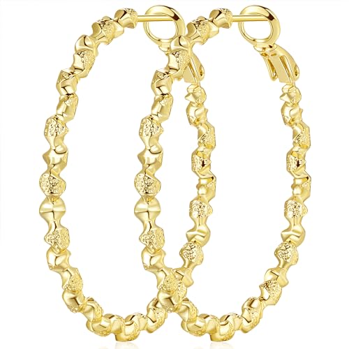 Créoles en or 14 carats boucles d'oreilles légères anti irritation