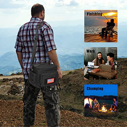 Atripack Lunch Box For Men, Tactical Lunch Bag Molle Webbing Leakproof Insulated Large Lunch Cooler Women Adult Meal With Adjustable Shoulder Strap Durable Lunch Pail(Black) #TOP1