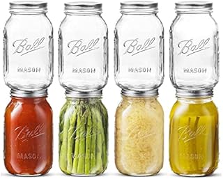 STRAWBLEAG Mason Jars 8 Pack, 16 oz Clear Glass Jars with Silver Metal Airtight Lids and Bands, Ball Glass Mason Jar Perfect for Canning, Fermenting, Pickling, Freezing