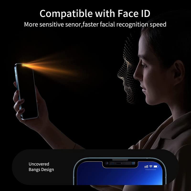 Image of STP FEEL Glass Screen Protector Designed For iPhone 14 (6.1 inch) [Edge to Edge Coverage] HD Clear, Bubble-Free, Anti-Scratch Full Protection Durable Tempered Glass - Black, Pack of 1