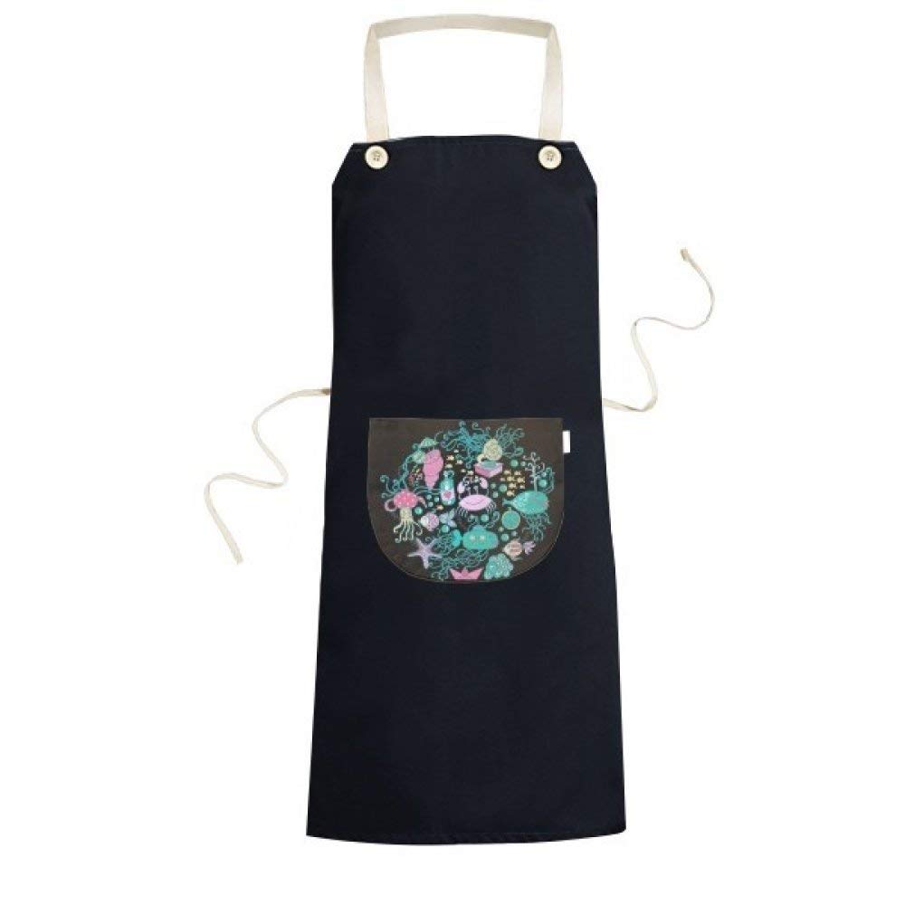 Tablier de Cuisine Poulpe Noir Bavoir de Poche Chef