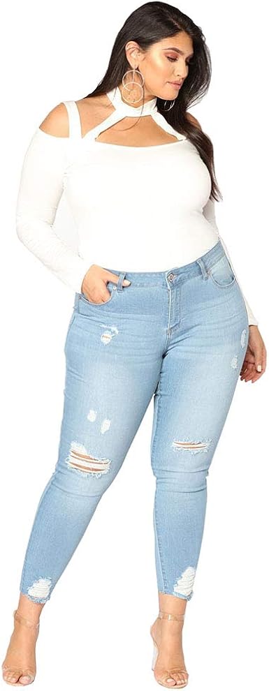 Distressed Oversized Holes Denim Pants 