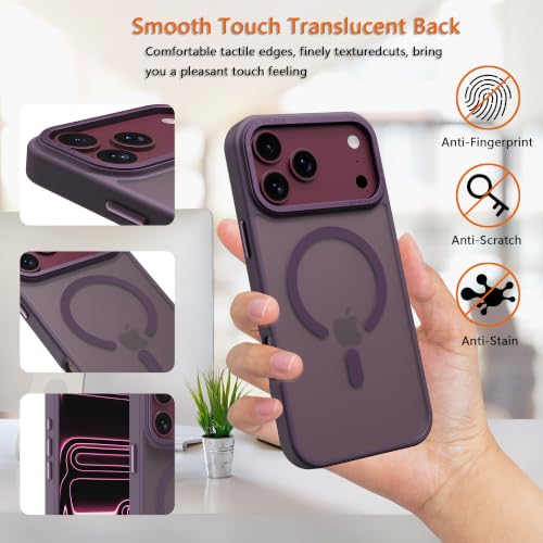Image of for iPhone 17 pro /18 pro Case,Translucent Matt(Cherry Red)