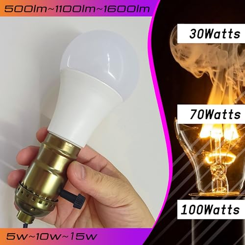 Image of 3 Way LED Light Bulbs Amber 30 70 100 Equivalent, 1800k Warm Light Bulbs, A21 3way LED Amber Night Light Bulb 5 /10 /15W, E26 Three Way Warm Bulb for Healthy Sleep, Bedroom, Reading, 4 Pack