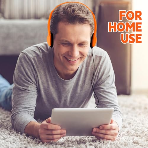 Image of Konohan 30 Pack Headphones Bulk Headphone for School Classroom Student Wired Headphones Adjustable with 3.5 mm Jack for Adults (Orange)