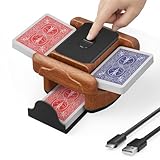 Trsaow Automatic Card Shuffler, Rechargeable, 2 Shuffle Modes, Compatible with Poker, Bridge, UNO & Phase 10 Cards, Portable Electric Card Shuffler for Game Nights