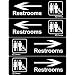 4 Pieces Acrylic Plastic Restrooms Sign Restroom Directional Sign Men Women Wheelchair Restroom Sign with Arrow for Office Restaurants Hotels Supermarket Supplies, 9 by 3 Inch