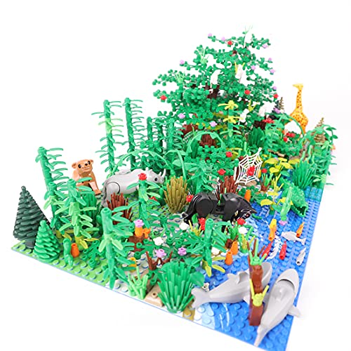 Myste Custom Tropischer Regenwald mit Grundplatte & Zubehör, 688 Teile DIY Dschungel Botanische Bausteinspielzeug mit… – Bild 3