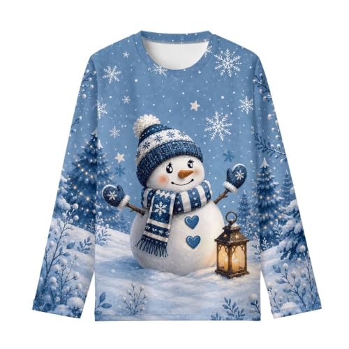 Image of Renewold Boys Girls Tees Kids T-Shirt Long Sleeve Crewneck T Shirts Casual Athletic Tops Clothing for Home School Travel