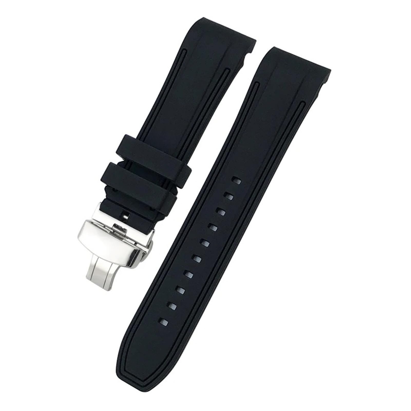 akcesoria do zegarków 23 mm 24 mm kompatybilne z Tissot 1853 Couturier T035 gumowy silikonowy pasek T035407A T035627A męski pasek do zegarka biznesowego (czarny czarny składany, 24MM_GOLDEN
