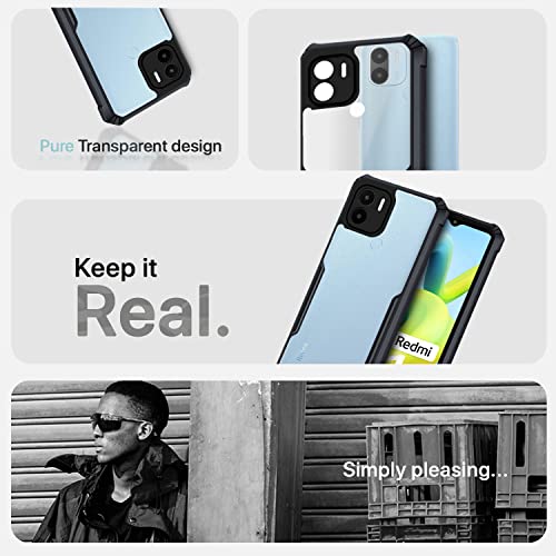 Image of Pikkme Poco C51 / Redmi A1 Plus /Redmi A2 Plus /Poco C50 Back Cover | Crystal Clear Transparent Back | Ultra Hybrid | Full Camera Protection | Raised Edge | Bumper Back Case (Black)