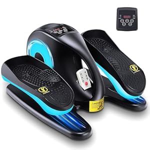 Electric Pedal Exerciser, Seated Elliptical Machine Cardio Under Desk Exercise Bike, Mini Cycle Trainer for Elderly, Sit down Foot Step Machine Leg Exercise Equipment for Home Use, ini Elliptical