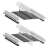 ESEOE Pants Hangers, Space Saving Skirt Hangers with Adjustable Clips & Multi Clothes Hanger...