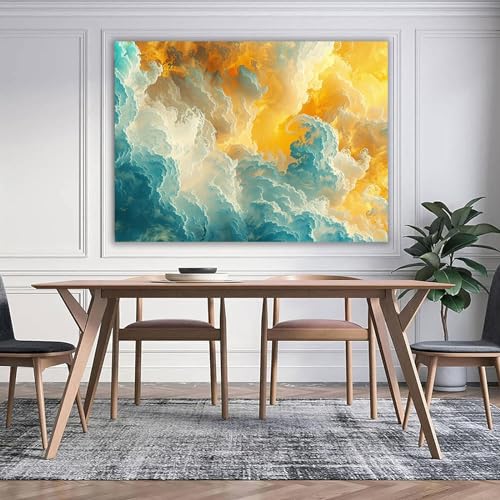 Pintura de nube abstracta GFDJKHT de alta calidad enmarcada de 60x80cm 4